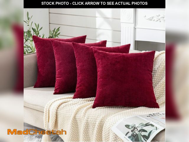 Lot 74-14267485 - GAWAMAY Decorative Square Throw Pillow Covers 18"x18" Inch Set of 4, Super Soft Chenille Pillows Cov...