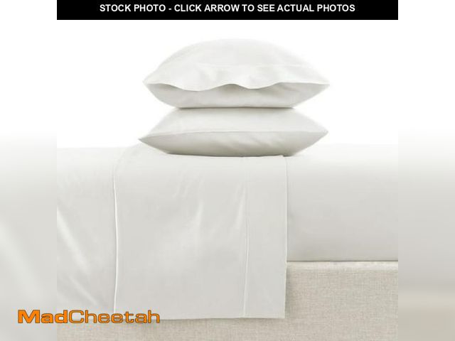Lot 74-12425872 - Hotel Style 4-Piece 600 Thread Count White Egyptian Cotton Bed Sheet Set  King - Deep Pocket - USED