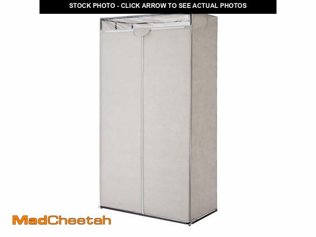 Lot 74-12688043 - Mainstays Single Tier Zippered Steel Adult Clothes Closet, 36", Grey Pumice, Bedroom - UNUSED