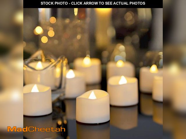 Lot 74-12049772 - Homemory 48-Pack Novelty Flickering Flameless Tea Lights Candles, 200+Hours Battery-Operated LED Fak...