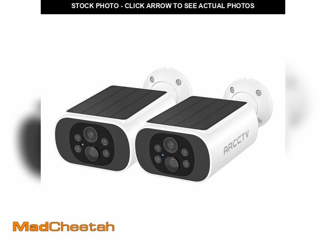 Lot 74-12698273 - ARCCTV Solar Security Camera Outdoor Wireless, 4MP Battery Powered Home Surveillance Camera with Emb...