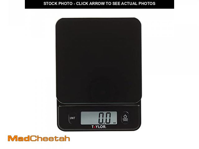 Lot 74-11557415 - Taylor Glass Top Food Scale with Touch Control Buttons, 11 lb Capacity, Black - UNUSED