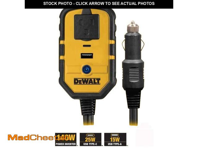 Lot 74-12939265 - DEWALT 140-Watt Portable Car Power Inverter with Dual USB Ports - UNUSED
