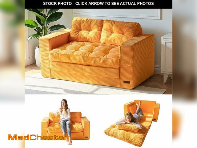 Lot 74-13927287 - MAXYOYO Convertible Sofa Bed, Pull Out Loveseat Sleeper Sofa, 2 in 1 Folding Couch Bed, Fold Out Flo...