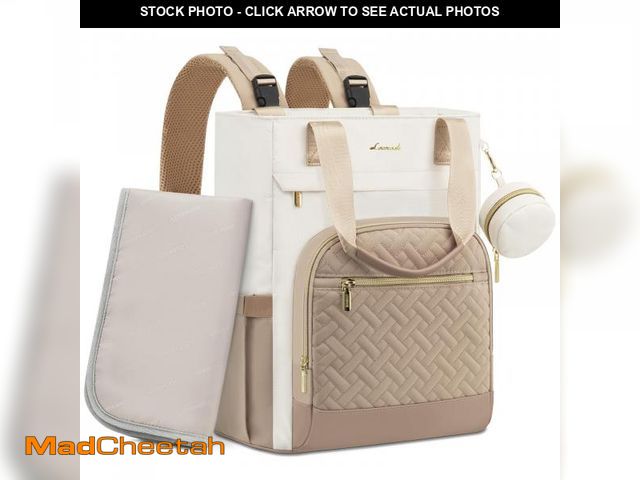 Lot 74-12309600 - LOVEVOOK Diaper Bag Backpack, Large Capacity Portable Baby Bag with Foldable Diaper Changing Pad, Wa...