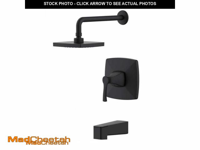 Lot 74-11887219 - Calandine Single-Handle 1-Spray Tub and Shower Faucet in Matte Black (Valve Included) - UNUSED