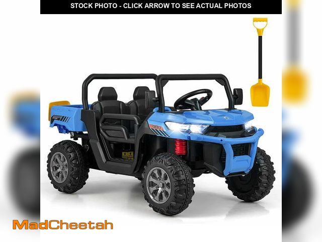 Lot 74-12941744 - OLAKIDS 2 Seater Ride On UTV, 12V Kids Electric Vehicle Dump Truck with Remote Control, Dump Bed and...