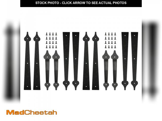 Lot 74-11556677 - skysen Steel Garage Door Decorative Hinges Handles Accents Hardware kit Screw Mount,Black(tckls-2 Pa...