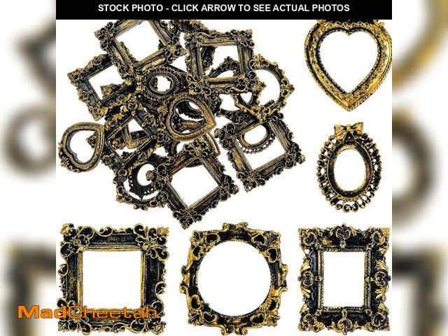 Lot 74-12979398 - Vicenpal 25 Pcs Vintage Mini Picture Frames Baroque Antique Small Resin Jewelry Display Table Frame ...