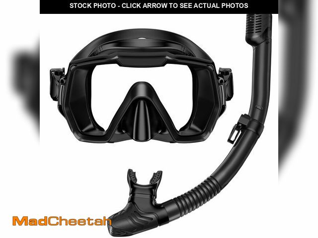 Lot 74-12717216 - Snorkel Set Adults Snorkeling Gear Anti-Leak and Anti-Fog Tempered Glass Lens Panoramic View Swim Ma...