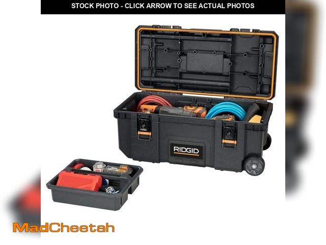Lot 74-12855764 - (SOME DAMAGE) RIDGID Pro Gear System Gen 2.0 Mobile Job 28 in Durable  Rolling Tool Box With Telesco...
