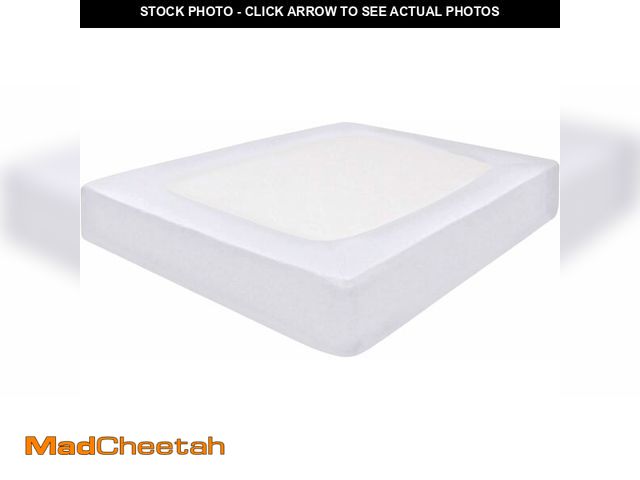 Lot 74-13967030 - White Box Spring Cover Queen Size - 100% Cotton Blend Elastic Wrap Around 4 Sides Fits Queen Size Be...