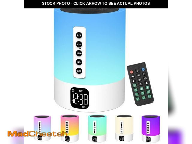 Lot 74-14056512 - Alarm Clock Bluetooth Speaker, Night Light White Noise Machine Touch Bedside Lamp with Alarm Clock f...