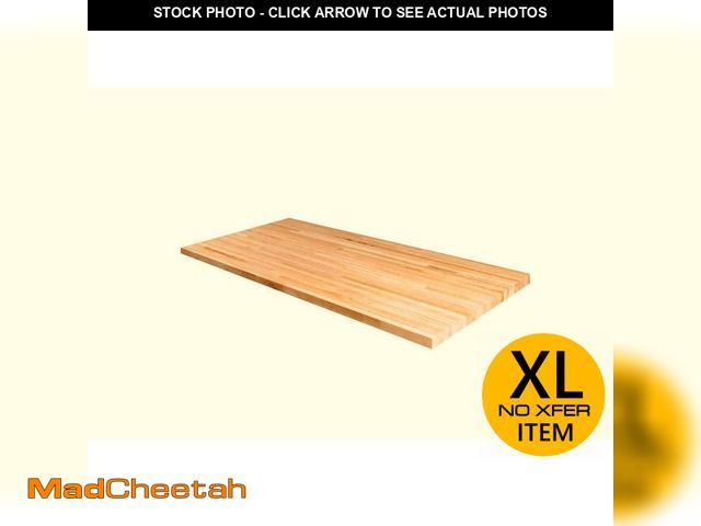Lot 74-12772612 - AMERICAN HARDWOOD INDUSTRIES 8 ft. L x 25 in. D x 1.5 in. T Unfinished White Oak Butcher Block Count...