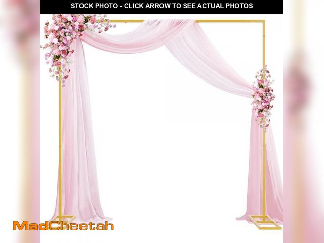 Lot 74-12123196 - Wokceer 8x8FT Backdrop Stand Heavy Duty Pipe and Drape Kit with Base, Square Adjustable Backdrop Sta...