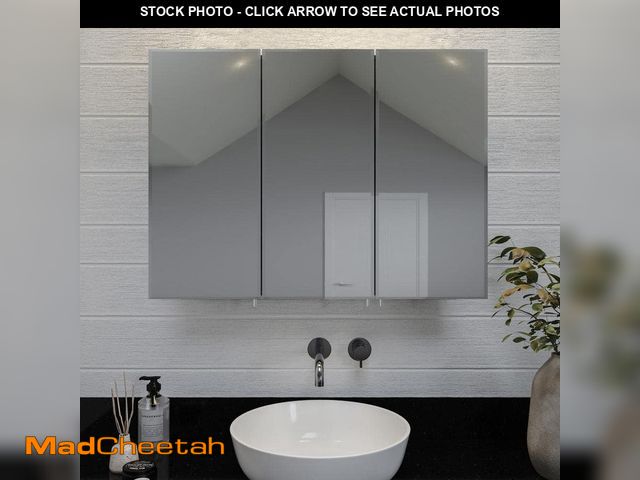 Lot 74-12585826 - Croydex 36 in. W x 26 in. H x 5-1/4 in. D Frameless Aluminum Recessed or Surface-Mount Medicine Cabi...