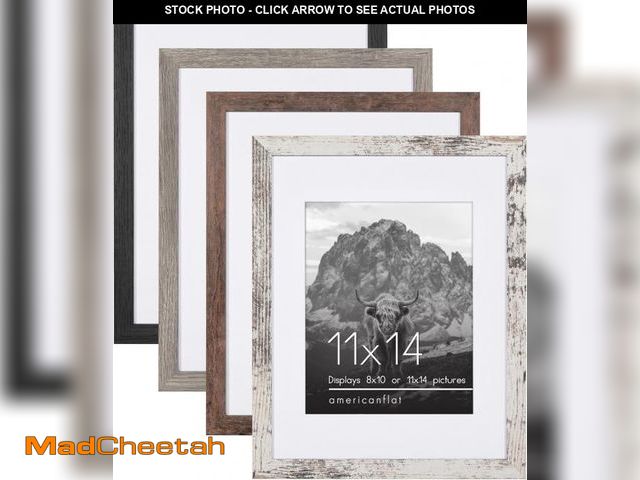 Lot 74-12095902 - Americanflat Rustic Lodge 11x14 Picture Frame Set of 4 - Use as 8x10 Picture Frame with Mat or 11x14...