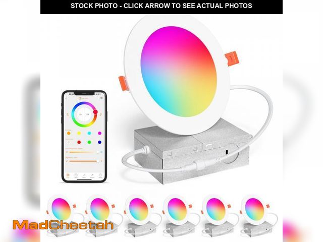 Lot 74-12220681 - SikSog Smart Recessed Lighting 4 Inch RGBCW Color Changing 12W LED Downlight with Junction Box,1080 ...