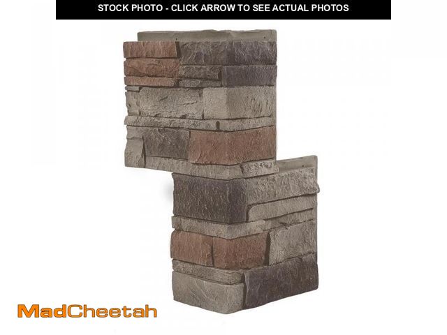 Lot 74-12146605 - GenStone Stacked Stone Kenai 24 in. x 12 in. Faux Stone Siding Outside Corner Panel - UNUSED