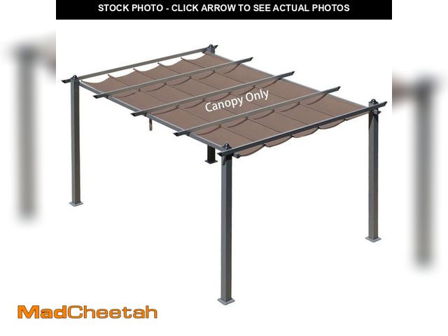 Lot 74-14306053 - Aoodor 10 ft. x 13 ft. Replacement Canopy for Pergola in Brown - UNUSED
