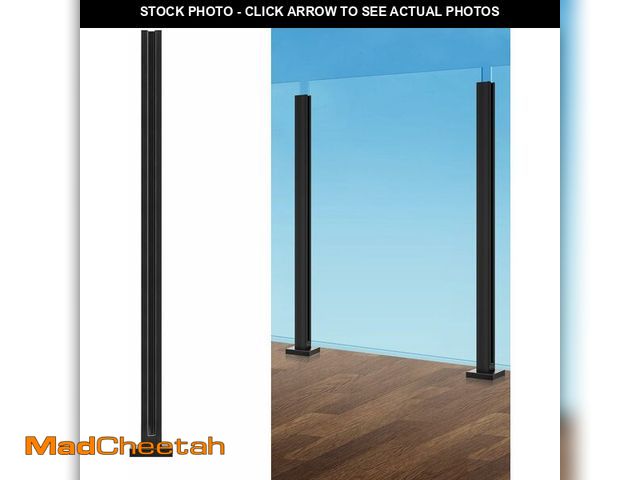 Lot 74-12267350 - VEVOR Glass Railing Post - 41.34" Height Railing Bracket for 3/8"-1/2" Thickness Tempered Glass, Sta...