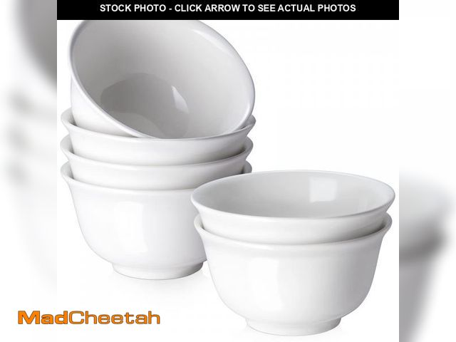 Lot 74-12048789 - DOWAN 20oz Ceramic Cereal Bowls - 6 White Kitchen Soup Bowls Set - Deep White Bowls for Soup, Cereal...