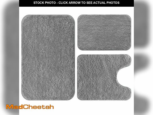 Lot 74-14065743 - Ultra Soft Microfiber Bathroom Rug Set 3 Pieces - Non Slip Quick Dry Bath Mats for Bathroom Floor, A...