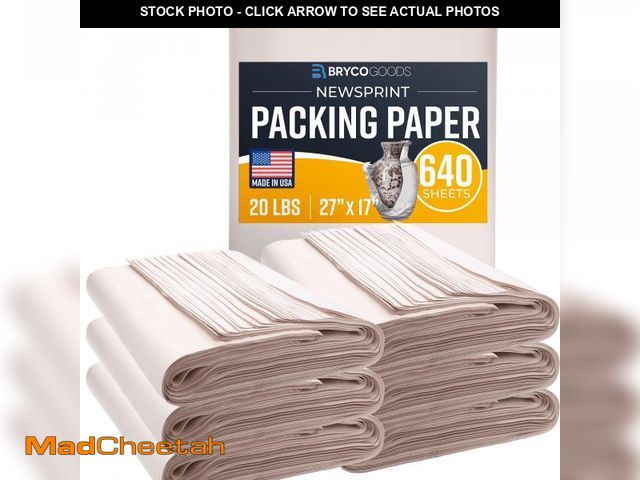 Lot 74-12490262 - Bryco Goods Packing Paper Sheets for Moving - 20lb - 640 Sheets of Newsprint Paper - Must Have in Yo...