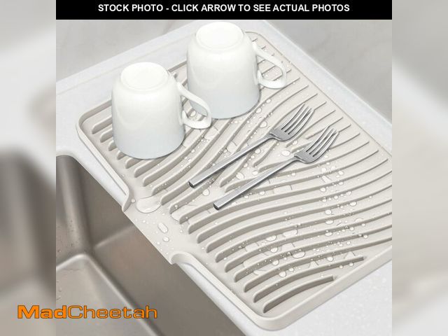 Lot 74-14065413 - TIKNIK Silicone Dish Drying Mat, Stone Drying Mat for Kitchen Counter with Built-In Drain, Non-Slip ...