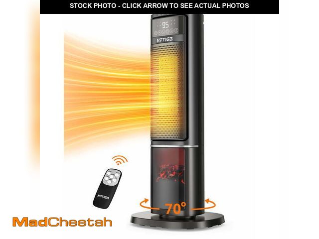 Lot 74-12802312 - NFTIGB 24 inch Space Heater with Flame Effect, 1500W Ceramic Heater with Thermostat, PTC Heater for ...