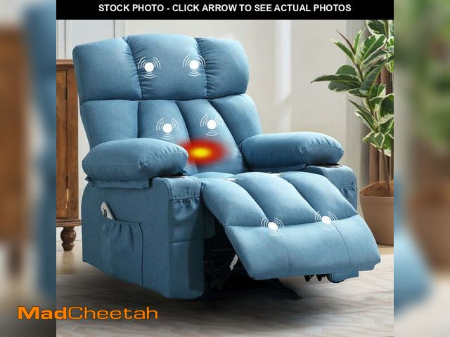 Lot 74-13146503 - JONPONY Manual Recliner Chair with Heat Therapy and Massage Function, Heavy Duty Reclining Mechanism...
