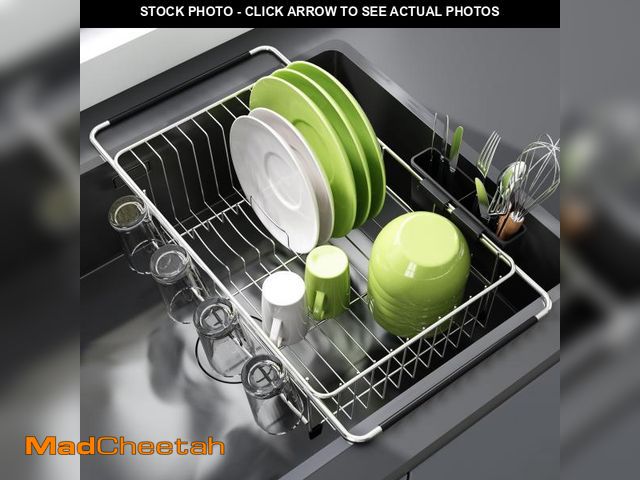 Lot 74-12116348 - JASIWAY Dish Drying Rack in Sink, Expandable Stainless Steel Dish Drainers for Kitchen Counter, Dish...