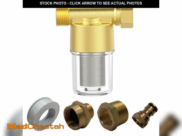 Lot 74-14143823 - 40 Micron Brass Inline Spin Down Sediment Water Filter for Washer, Washing Machine, Shower, Well Wat...