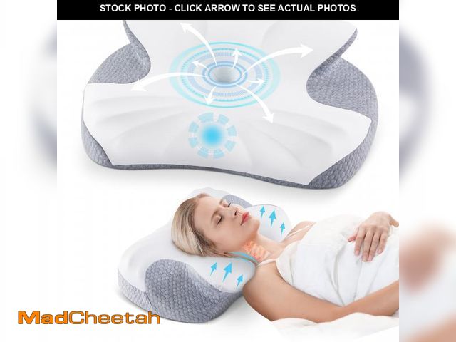 Lot 74-12487484 - MOONORAH Cervical Memory Foam Pillow Neck Bed Pillow for Pain Relief Sleeping, Ergonomic Orthopedic ...