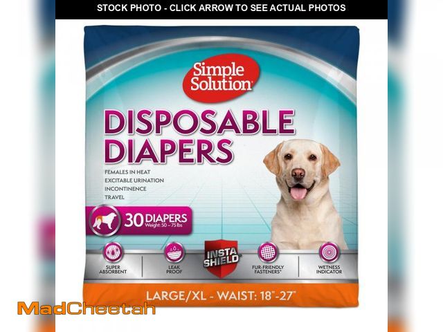 Lot 74-12312887 - Simple Solution Disposable Dog Diapers, Female Dog Diapers, Puppy Potty Training, Incontinence and H...