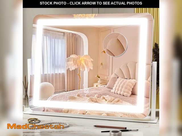 Lot 74-13709769 - HNV 22"x17" Vanity Mirror with Lights, LED Makeup Mirror with 3 Color Modes &amp; Dimmable Touch Con...