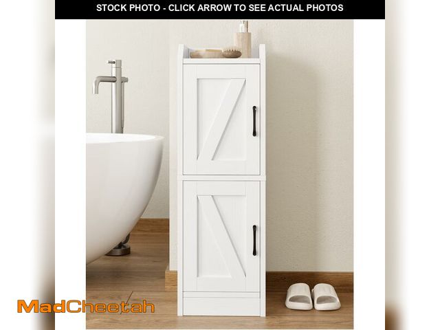 Lot 74-14050954 - Narrow Bathroom Storage Cabinet with 2 Doors and Shelves, 9.8" W Small Storage Cabinet for Toilet Pa...