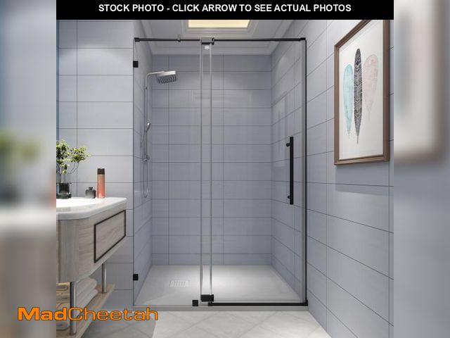 Lot 74-12133604 - KPUY Pivot Shower Door, 50-54" W x 74" H Pivot Semi-Frameless Shower Door, 1/4" (6mm) Tempered Glass...