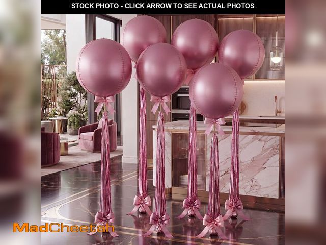 Lot 74-14337711 - Nimbus Verse 28 Pcs Pink Disco Party Decoration Set 4d Large Pink Round Foil Balloons 22/15/10 Inch ...