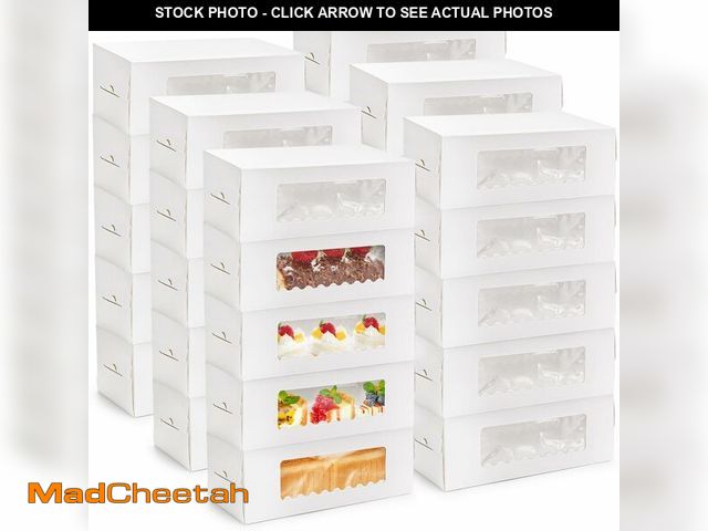 Lot 74-14050943 - Nagpew 30 Pack Roll Cake Boxes, 10.8'' x 4.4'' x 4'' Pumpkin Roll Container with Window Paperboard, ...