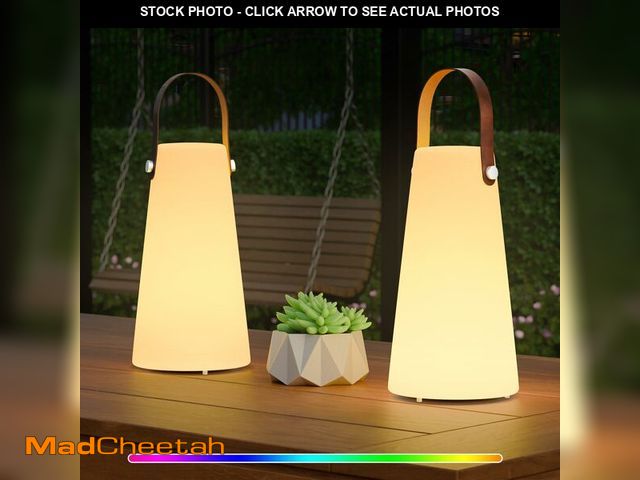 Lot 74-14429802 - NiceBuy 2 Pack Outdoor Lamps, Rechargeable Outdoor Lanterns Table Lamp with IP44 Waterproof, Battery...