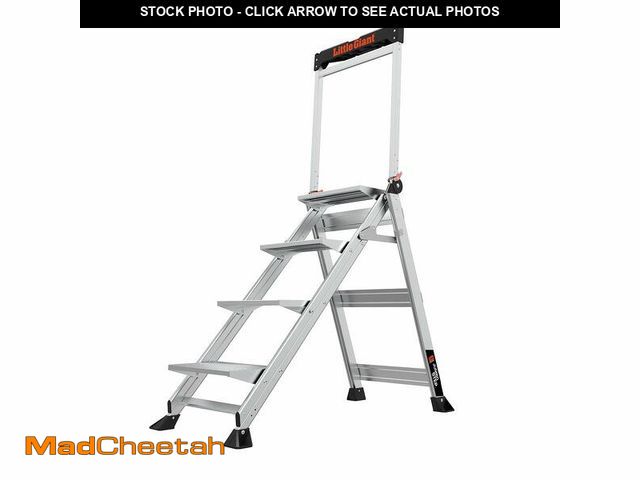 Lot 74-13752993 - Little Giant Ladders, Jumbo Step, 4-Step, 3 foot, Step Stool, Aluminum, Type 1AA, 375 lbs weight rat...