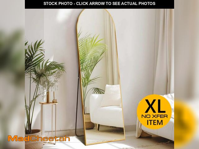 Lot 74-12678943 - CONCETTA 59"x16" Arched Full Length Mirror, Full Body Standing Mirror Floor Mirrors, Gold - UNUSED