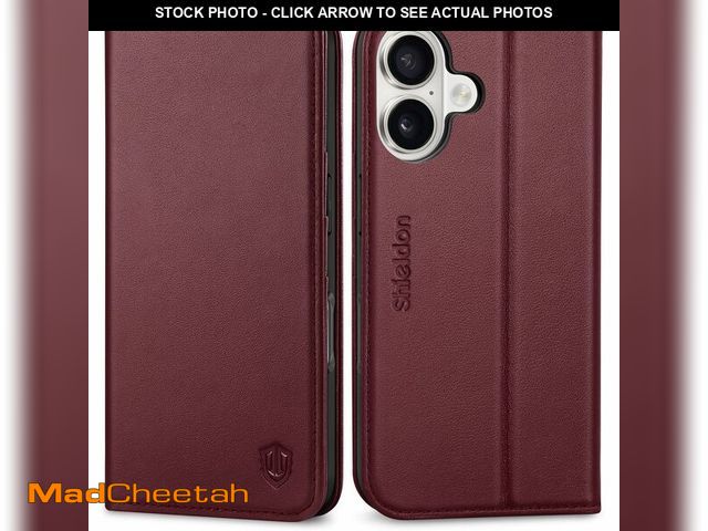 Lot 74-13574443 - SHIELDON Wallet Case for iPhone 17 6.3-inch 2025 | Genuine Leather | Flip Magnetic | RFID Blocking C...