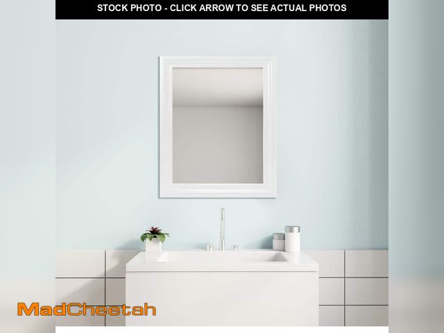Lot 74-13692948 - Glacier Bay 23.5 in. W x 28.5 in. H Rectangular PS Framed Wall Bathroom Vanity Mirror in White (Scre...