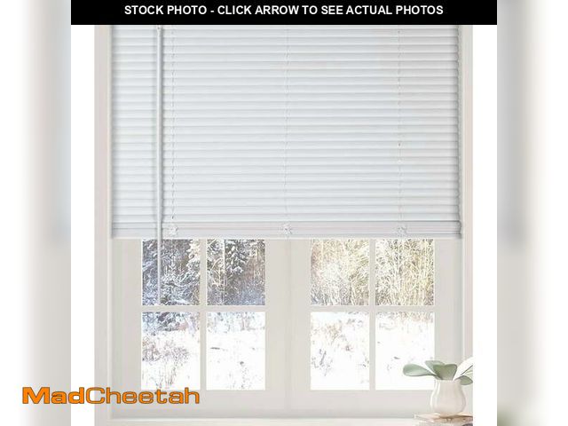 Lot 74-13777933 - Calyx Interiors Cordless White 1â Light Filtering Mini Blinds 27.5"W x 60"H Window Blinds for Home...