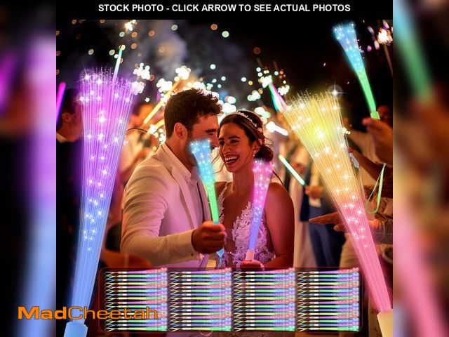 Lot 74-13716288 - JSronms 100 PCS Fiber Optic Wand,Glow Fiber Optic Wands,Glow in The Dark Party,Glow Wands led Light ...