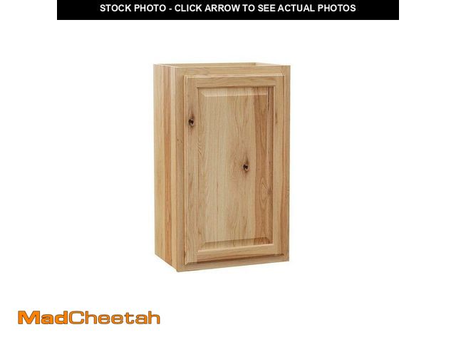 Lot 74-14326821 - Hampton Bay Hampton 18 in. W x 12 in. D x 30 in. H Assembled Wall Kitchen Cabinet in Natural Hickory...