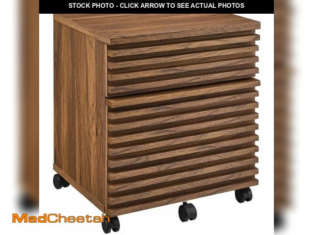 Lot 74-13042288 - Modway EEI-5704-WAL Render Wood File Cabinet, Walnut - UNUSED