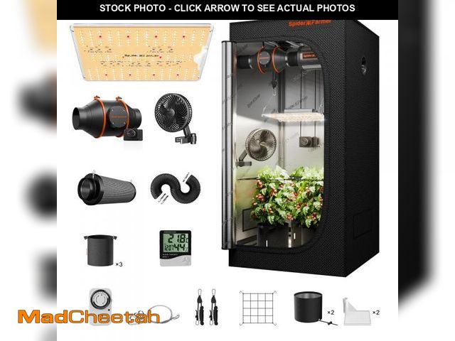 Lot 74-12140461 - (TENT ONLY) Spider Farmer Grow Tent Kit 2x2x5ft Complete System, SF1000D Samsung Diodes Full Spectru...